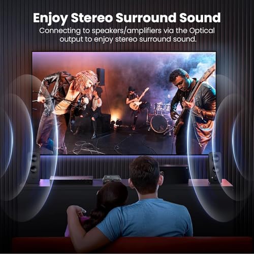 4K HD Digital Media Player, TV MP4 Video Player for USB Drive/Micro SD Card, Digital Signage, Auto Playback, H.265/HEVC, Optical/HDMI/AV Output, Grey