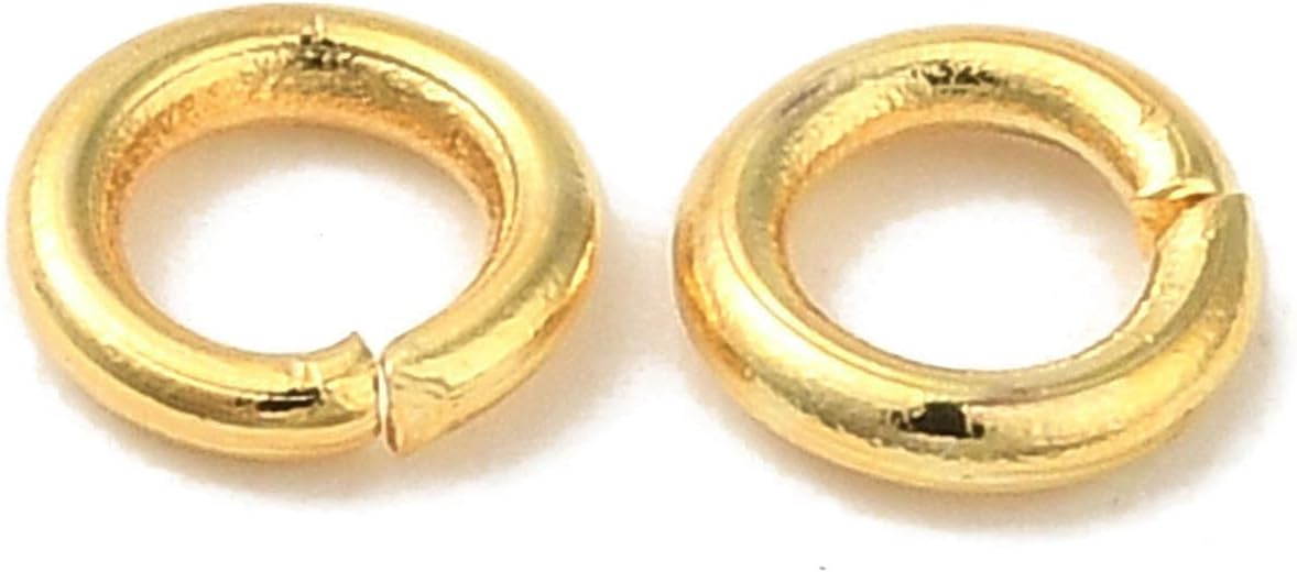 KISSITTY 1000pcs Real 18K Gold Plated Jump Rings 4mm 304 Stainless Steel Connector Metal Jewelry Findings 20 Gauge for DIY Earrings Necklaces Bracelets Keychains Jewelry Making