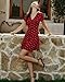RIHOAS Women V Neck Polka Dot Button Mini Dress | A-Line Slim Fit Casual Office Work Dress