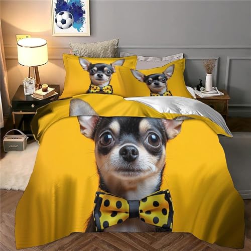 Housse de couette poulet avec fermeture éclair parure de lit imprimé 3D microfibre - 6