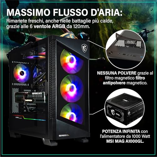® MK5 Pro - Gaming PC - AMD Ryzen 7 7800X3D + RTX 5080 16GB - computer con Raytracing & 4K - 5 GHZ - 32 GB RAM DDR5-2TB SSD - WLAN + Win 11 Pro - PC Desktop - Immagine 3