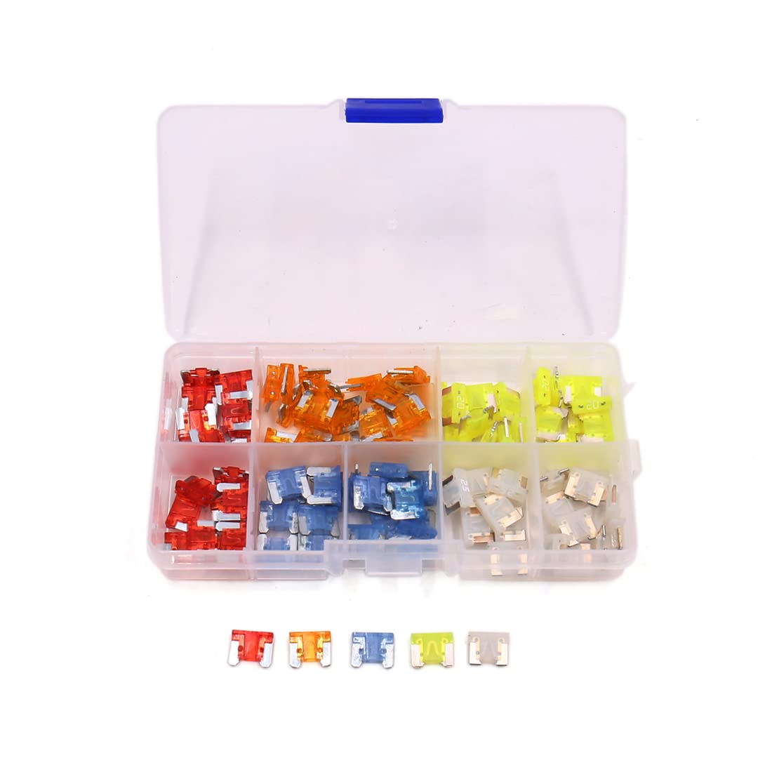 100Pcs 5A 10A 15A 20A 25A Automotive Car Truck Low Mini Blade Type Fuse Kit
