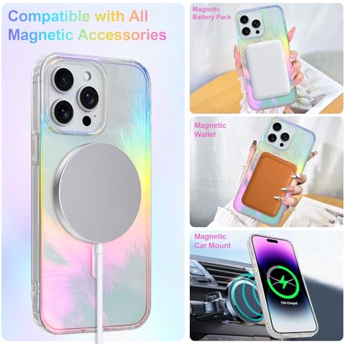 Heaofei Aesthetic Case for iPhone 14 Pro Case, Iridescent Feather by Heaofei - Used condition - Image 3