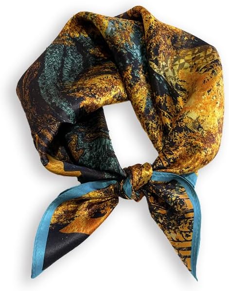 Mulberry Silk Scarfs Women Small Square Scarf 21" x 21" Breathable Lightweight Neckerchief Headscarf 022