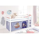 kura bett anleitung alt Farbe: hellblau + blau Jugendmöbel24.de Vorhang Pirat 3-teilig 100% Baumwolle hellblau/blau Kinderzimmer Stoffvorhang inkl Klettband für Hochbett Kinderbett Spielbett Etagenbett