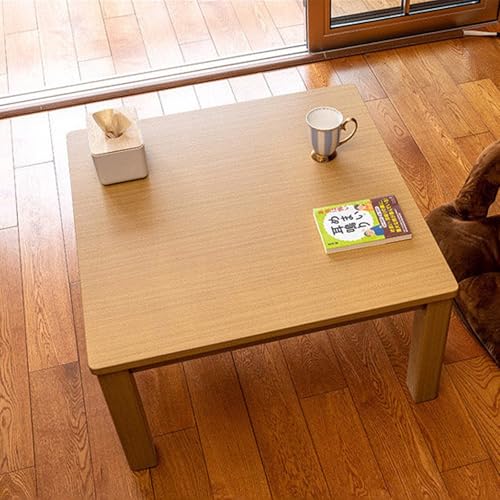 HARELA Mesa Kotatsu con Calentador, Mesa de Calefacción Interior Invierno, Maciza para Salón Cocina Dormitorio Oficina Balcón(Yellow)