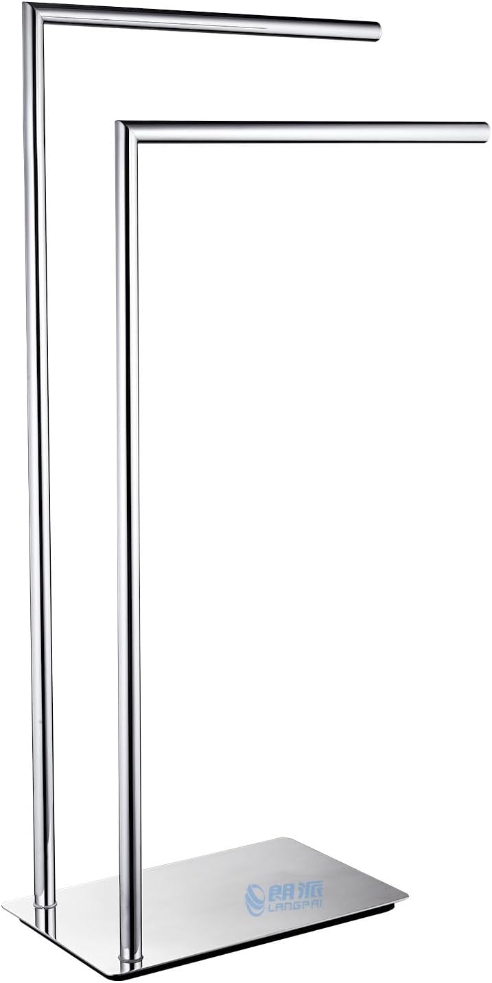 Freestanding Double Towel Racks Bathroom Accessories Towel Holder Stand on Floor Brass Chrome Chrome Stand Towel Holders