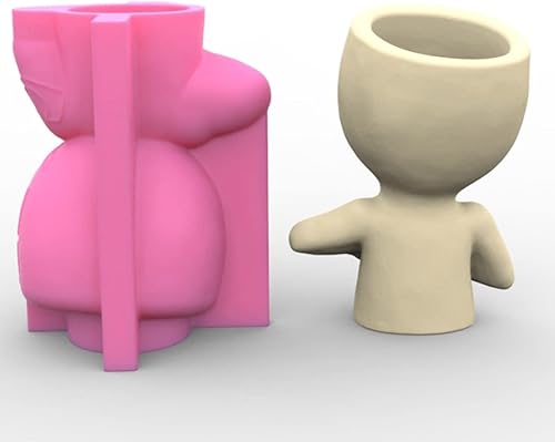 Miniatura 7 de Love Girl - Molde de silicona de yeso para suculentas, maceta de hormigón, florero, yeso, cemento, arcilla, soporte para velas, molde para