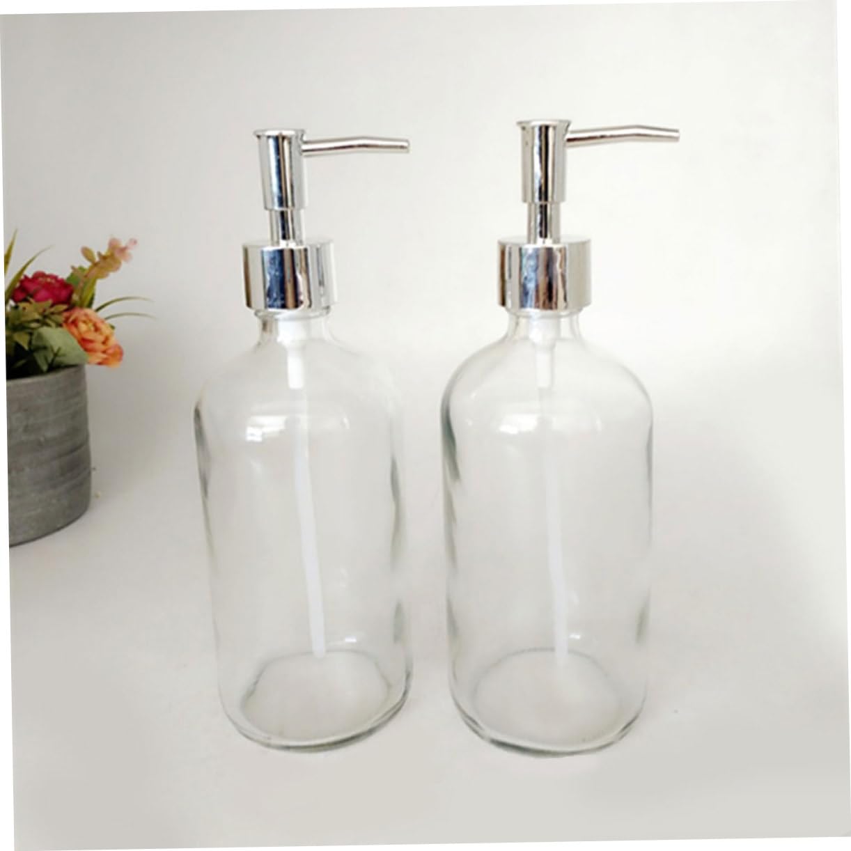 Alipis 4piezas Botellas De Vidrio De Envase De Loción y Champú Bomba De Vidrio Reutilizables Ecologicas para Artículos De Tocador para Hogar y