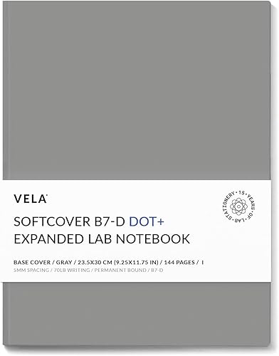 Miniatura 1 de Vela Sciences B7-D - Cuaderno expandido de laboratorio de tapa blanda, 9.25 x 11.75 pulgadas (9.3 x 11.8 in), 144 páginas, encuadernado permanente,