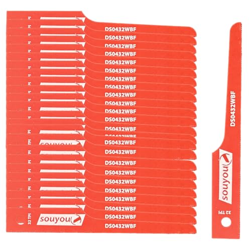 25 Pack P4FS-20 32 TPI Air Reciprocating Saw Blades 1/2 Shank Air Saw Blades for Metal PVC Pallet Auto Parts Resin & Plastic Cutting