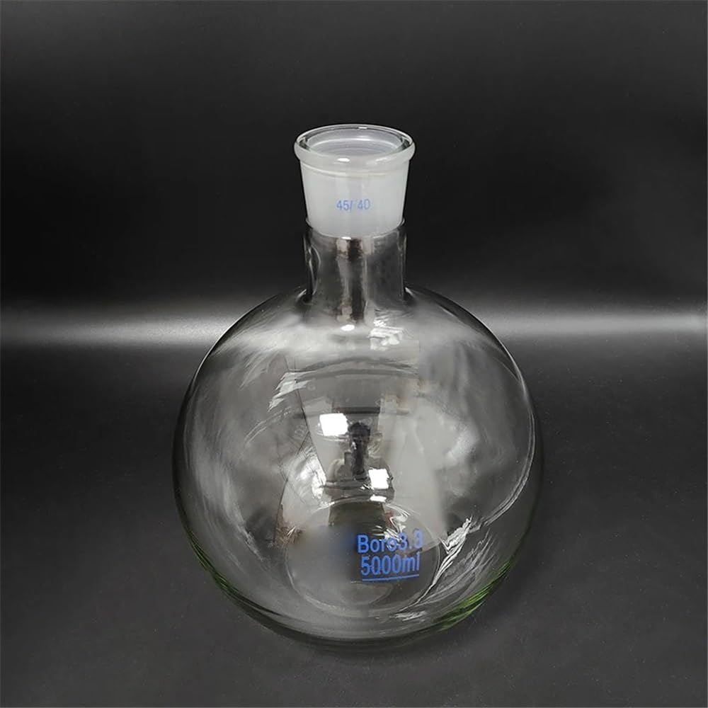 Vetreria da laboratorio Pallone a fondo piatto con bocca da 1000 ml a 50000 ml e giunto 45/40, pallone a collo singolo in vetro borosilicato(3000mL)
