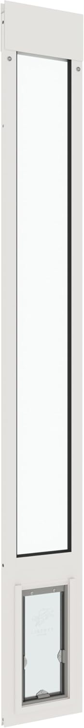 Liberty Pet Door for Sliding Glass Door | Aluminum Frame with Closing Cover | for Home & Rentals | Clear Glass | White, Medium Flap, 77" - 78.5" Slider Height