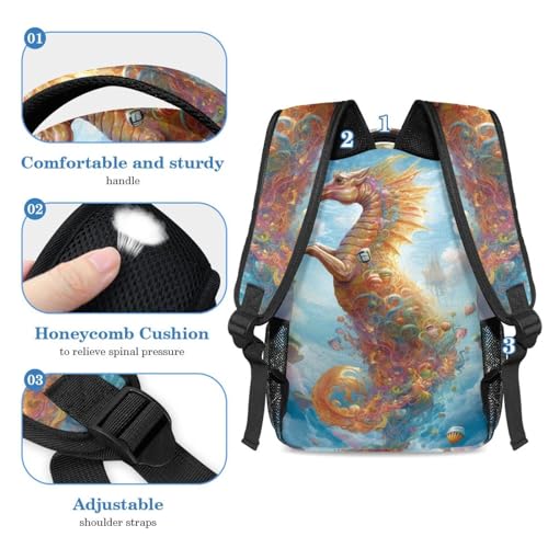 Sac à dos hippocampe grand volume avec double compartiment ergonomique - 4