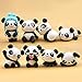 VizGiz 8 Pack Chinese Panda Figurines Cute Pandas Figures Characters Mini Figure Collection for Miniature Landscape Gift Anniversary Birthday Cake DIY Bonsai Decor