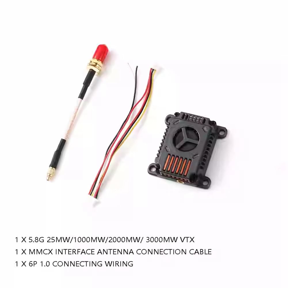 Trasmettitore Video VTX FPV da 5.8 GHz, 3 W, 48 Canali, Regolabile da 25 MW A 1000 MW, 2000 MW, 3000 MW per Droni da Gara FPV A Lungo Raggio
