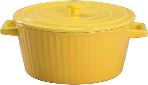 Miniatura 8 de WHJY Cacerola de cerámica rosa con tapa, cacerola de cerámica de 1 cuarto de galón para horno