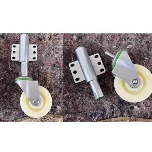 Ruedas de puerta con freno, soporte resistente con resorte, diseño antideslizante y silencioso, ruedas de nailon de 3 a 5 pulgadas para puertas de madera y metal