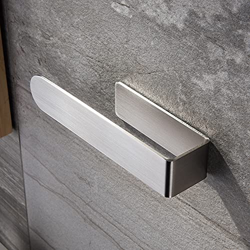 Image of Taozun Adhesive Towel Bar Stainless Steel Hand Towel Holder 2 Pack Silver | Towel Rack, Easy to Install, No Drilling, Sturdy, Holds Well, Space Saver, for Bathroom /Bath /Kitchen /RV, Stick on Smooth Wall
