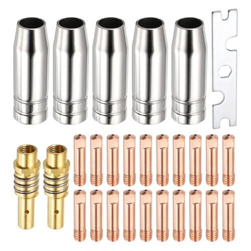 HARFINGTON 28pcs MIG Welding Gun Kit 0.035" Contact Tip Nozzle