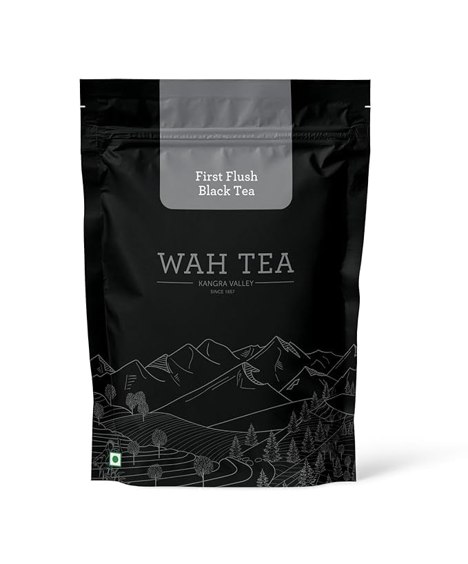 Image of Wah Tea First Flush Kangra Tea | Hand-Plucked Whole Leaf | 100% Natural & Pesticide-Free | Rich Aroma & Antioxidant-Rich Blacktea | Refreshing Morning Brew | Premium Loose Leaf | 200g