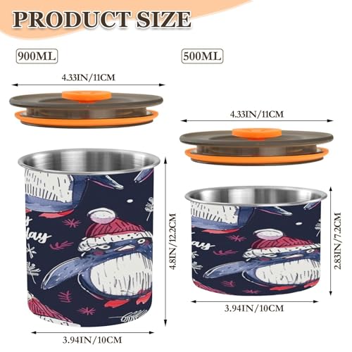 Contenedor de café al vacío Qilmy Penguin 17oz acero inox miniatura 3
