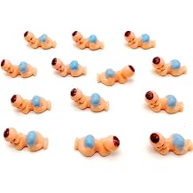 Mini Plastic Babies for Party Favor Decor Party Decorations Baby Shower Party Game Ice Cube Game 3/4" 60pcs, Blue