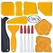 Produktbild 17 Stück Caulking Tool Kit Sealant Tool Caulking Werkzeug Abdichtung Werkzeug Silikon Dichtungsmittel Finishing Tool Sealant Schaber Kit und Caulk Düse und Caulk Caps (gelb)