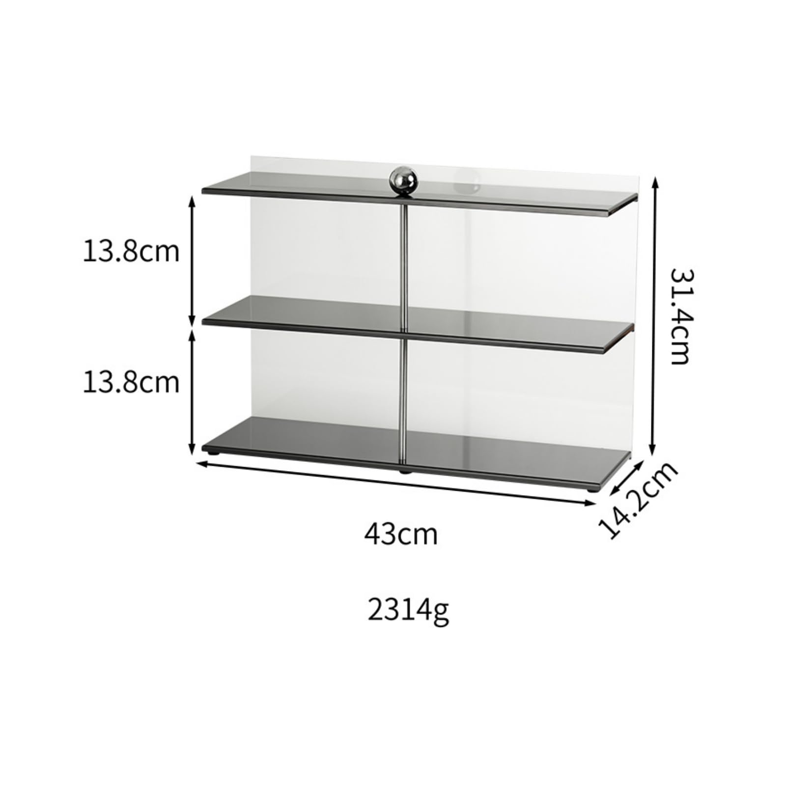 Présentoir à 3 Niveaux Autoportant Présentoir à Plusieurs Niveaux Polyvalent Rehausseur D'étagère Transparent pour Collectionneurs, Bureau, Argent, Petit