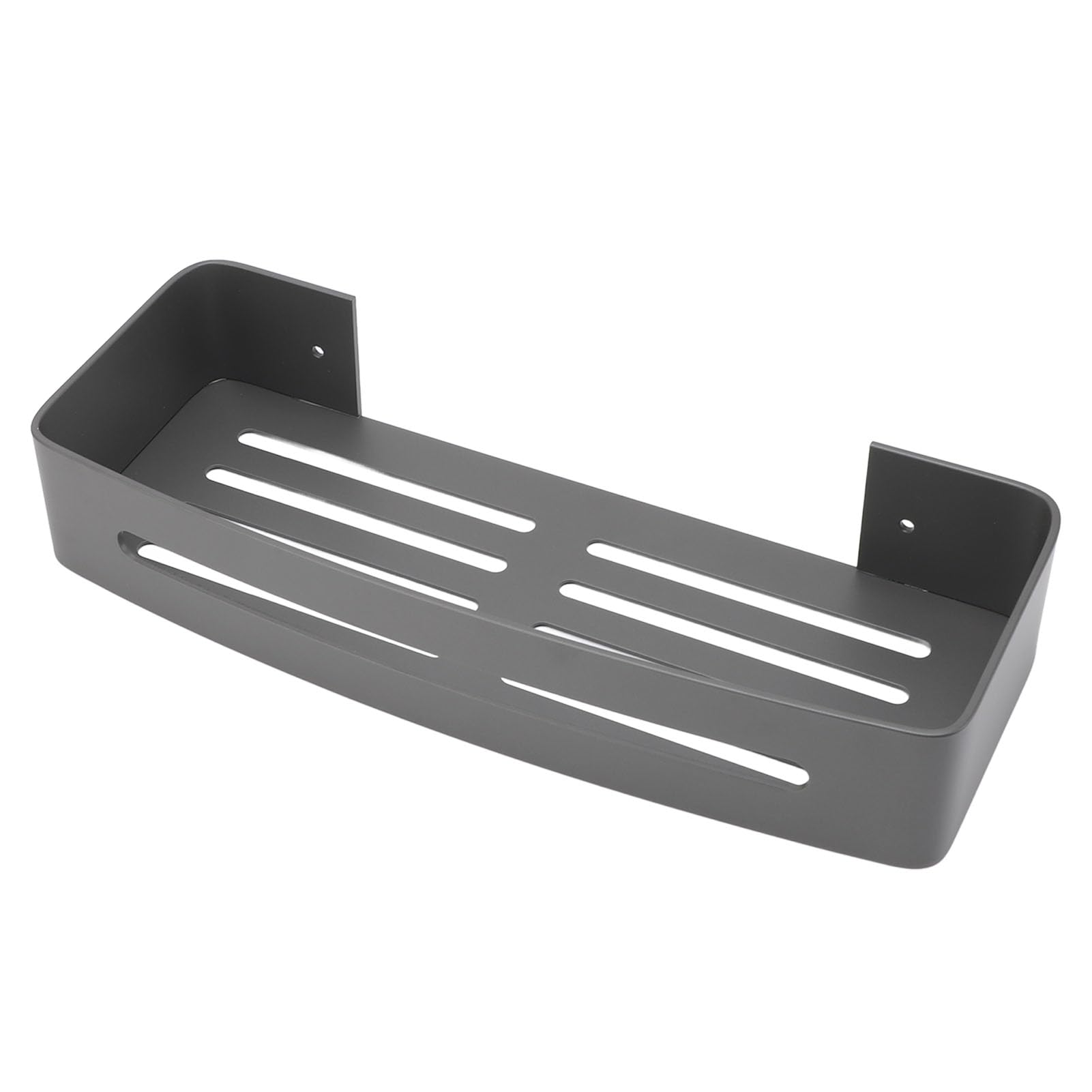 CDQL Wall Mount Bathroom Shelf with Hooks Single Layer Bathroom Inside Shower Caddy Rustproof Space Aluminum Bathroom Floating