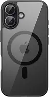 JETech Capa Magnética para iPhone 17 6,3 Polegadas Compatível com MagSafe, Case à Prova de Choque, Moldura de TPU Fosco Cor Sólida, Parte Traseira Claro Antirriscos (Preto)