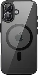 JETech Capa Magnética para iPhone 17 6,3 Polegadas Compatível com MagSafe, Case à Prova de Choque, Moldura de TPU Fosco Cor Sólida, Parte Traseira Claro Antirriscos (Preto)