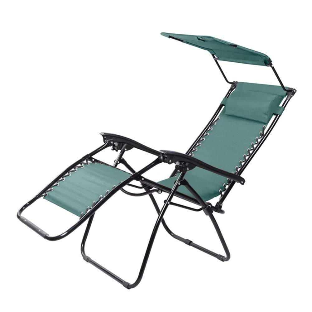 Chaise de jardin haut de gamme à gravité zéro verte et dossier durable