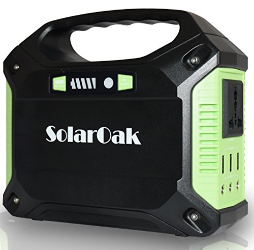 SolarOak Generator/Emergency Backup Power Station Supply with Flashlights for CPAP/Home/Travel/Camping/Outdoors(42000mAh/155Wh/110V/100W AC Outlet/3X 12V DC/3X USB Output)