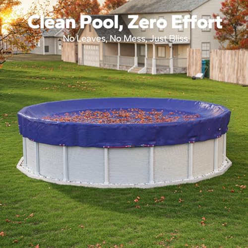 28 FT Round Winter Pool Cover for Above Ground Pools, Cable and Pulley Alternate view