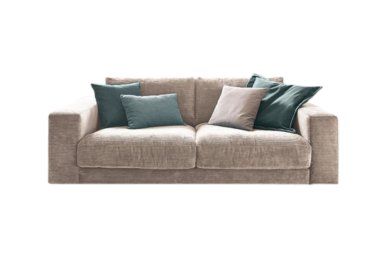 KAWOLA Big Sofa 2-Sitzer Madeline - Relaxsofa Taupe, Couch XXL, Megasofa, Gepolsterte Wohnlandschaft 230x60x120 BxHxT