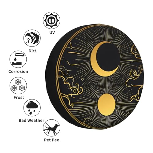 Image of IBILIU Pink Flamingo Spare Tire Cover,Bird Palm Trees Sunset Animal Tire Cover Wheel Protectors Weatherproof Universal Fit for Cars Trailer RV SUV Camper Truck - 15 Inch