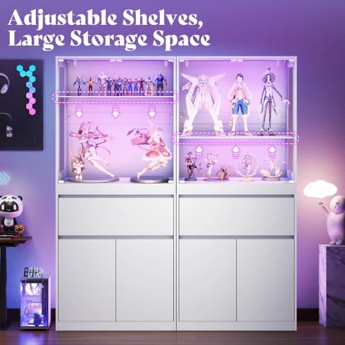 Image of AMERLIFE Modular DIY RGB Display Cabinet, 32 x 16 x 36 Inch