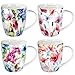 Christian Art Gifts Ceramic Coffee/Tea Mug Set for Women | Seeds of Love Garden Blooms Design Bible Verse Mug Set | Boxed Set/4 Coffee Cups