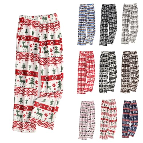Womens Christmas Pajama Pants Christmas Tree Plush Flannel Sleep Pants - image 1