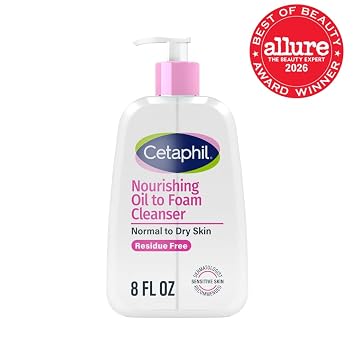 Cetaphil Nourishing Oil to Foam Facial Cleanser, Dry Skin, 8oz