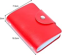 Vista 6 de Tarjetero unisex de piel para tarjetas de crédito, paquete de 2 (rojo y marrón)
