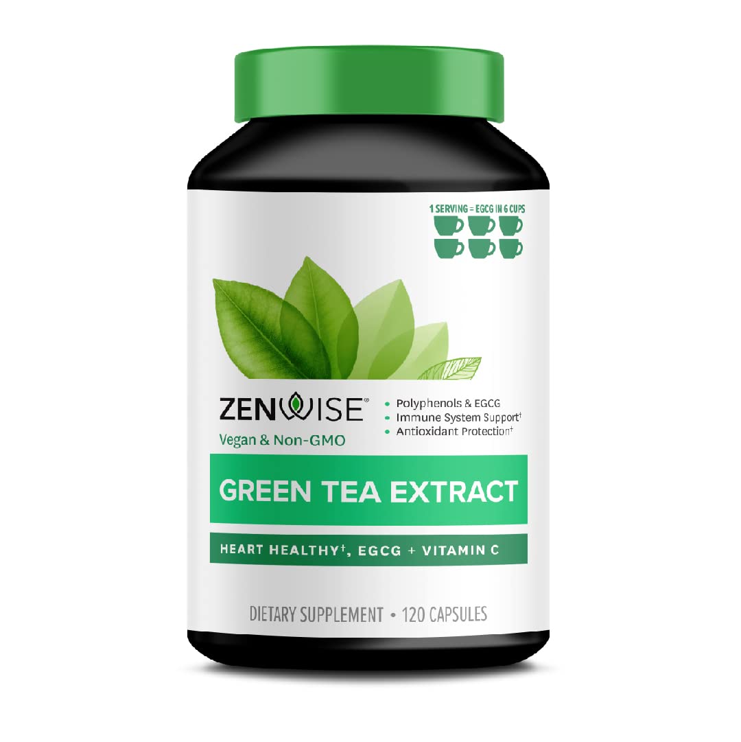 Amazon Com Zenwise Green Tea Extract With Egcg Vitamin C Antioxidant Immune Supplement Vegan Skin Heart Support Brain Health Memory Boost 1 Count Health Household