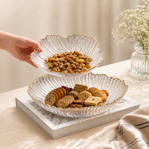 Image of PrimeWorld Fruit Basket Plate Set of 2 | Multipurpose Tabletop Food Storage Basket for Fruits, Snacks & Bread | Decorative Serving Tray for Home Kitchen Dining Table