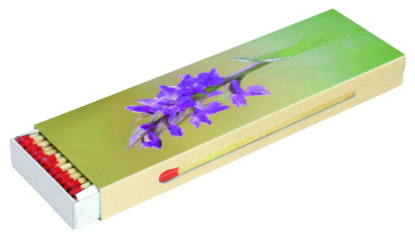 Camino Cerillas 24 cajas – Cerillas de 20 cm – Cerillas largas para chimenea y velas, partidos, cajas de cerillas premium, diseño de flores (24)