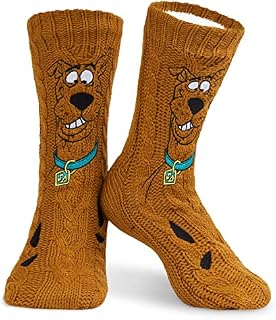 Scooby Doo Mens Slipper Socks, Knitted Fluffy Socks Fleece Lining Non Slip