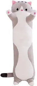Adorável boneca de gato de pelúcia, linda boneca de gato de pelúcia macia almofada de gatinho brinquedo almofada de dormir presente para crianças namoradas