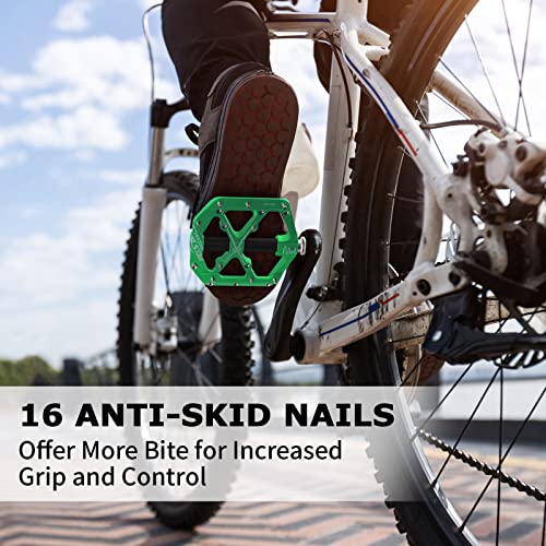 Alston Mountain Bike Pedals 3 Sealed Bearing Non-Slip Lightweight Machined Cycling Ultra Strong Spindle Alloy Pedal For Mtb And Road Bike 9/16" Colorful #TOP4