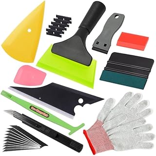 Gomake Window Tint Tools Window Tint Kit Vinyl Wrap Tool, 10Pcs Window Tinting Kits, Tinting Tools for Car Window Film Installation Application with Window Tint Squeegee, Felt Squeegee,Vinyl Cutter