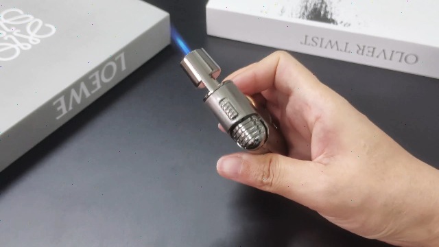 Encendedor soplete a gas butano con llama ajustable miniatura 7